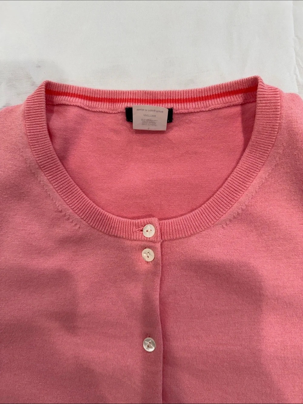 J Crew 3/4 Sleeve Pink Button-Up Cotton Blend Cardigan—Large